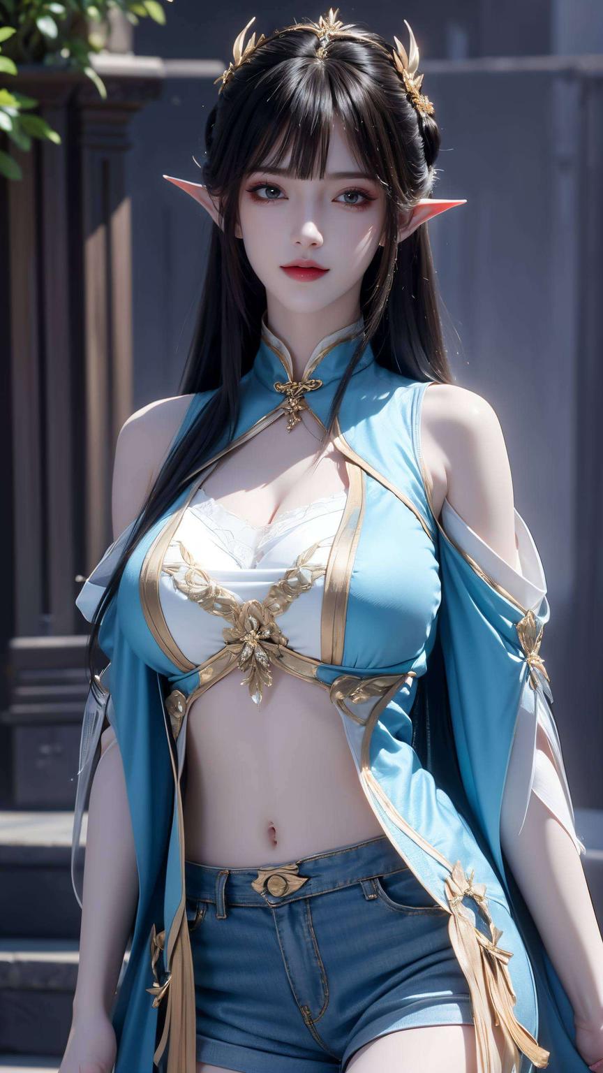 炫彩光影映衬其灵动眼神尽显可爱与炫酷