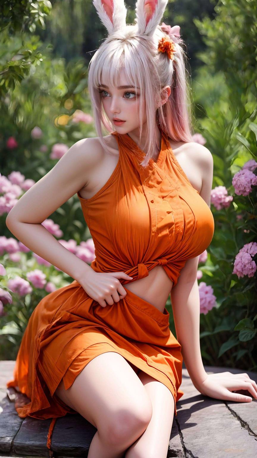 粉色长裙飘逸宫本武藏手持长刀