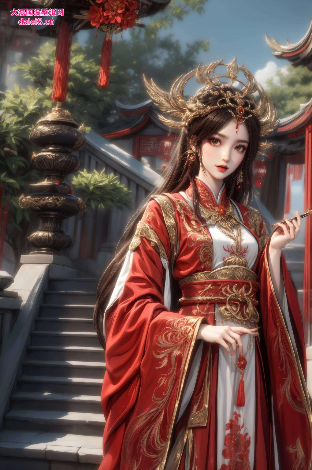 手机壁纸带你穿越浪漫时空石昊与火灵儿的深情凝视