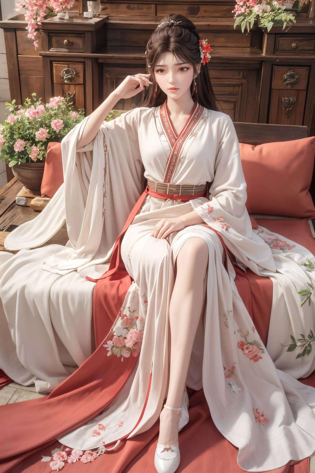 以完美世界新版火灵儿为主题长发飘逸