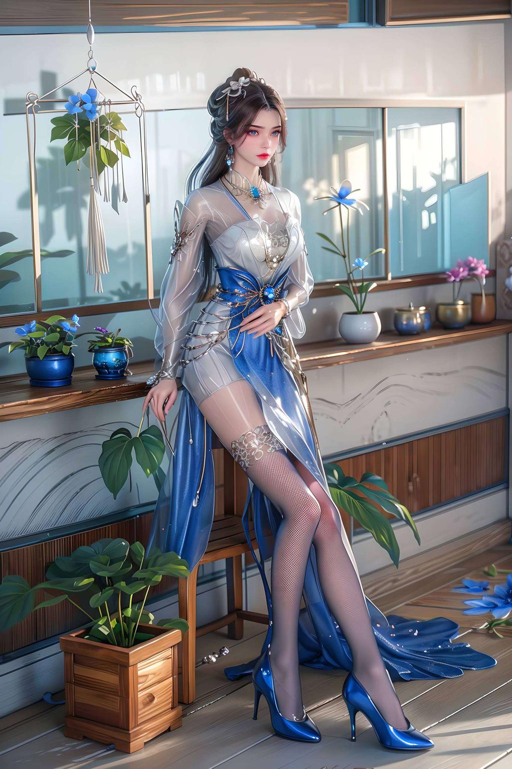 让你的手机瞬间古韵十足描绘出古典美人的哀愁神态