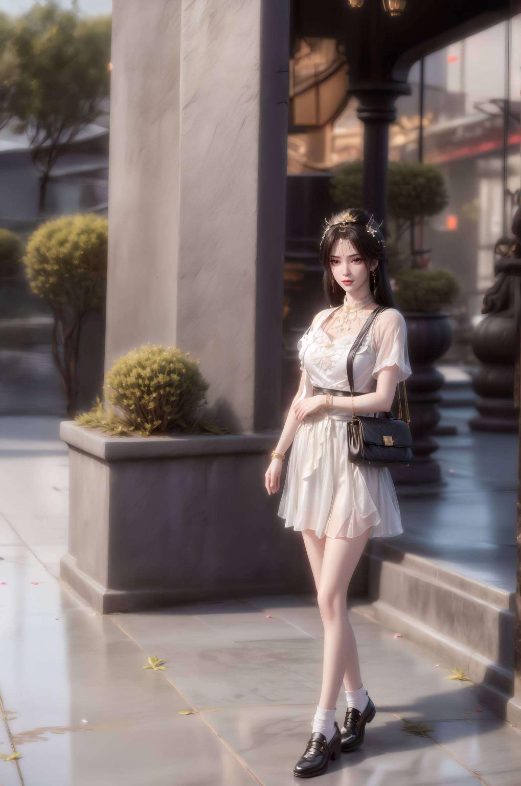 李慕婉风采尽显！高清建模壁纸绿色清新