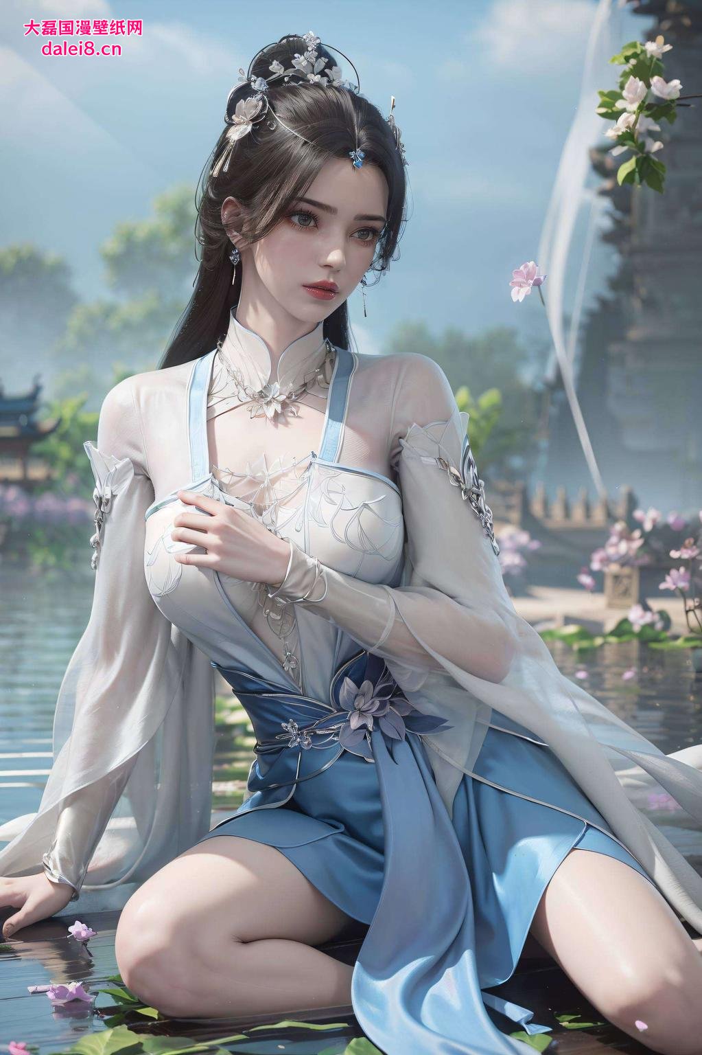 李慕婉翩翩起舞紫色的星空背景下