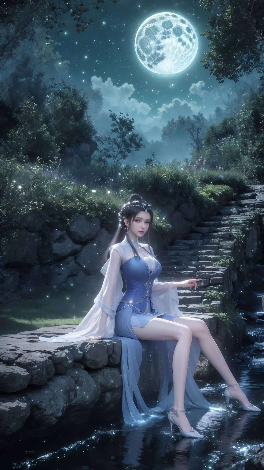 清甜画风炸裂来袭！AI国漫女神李慕婉清新壁纸