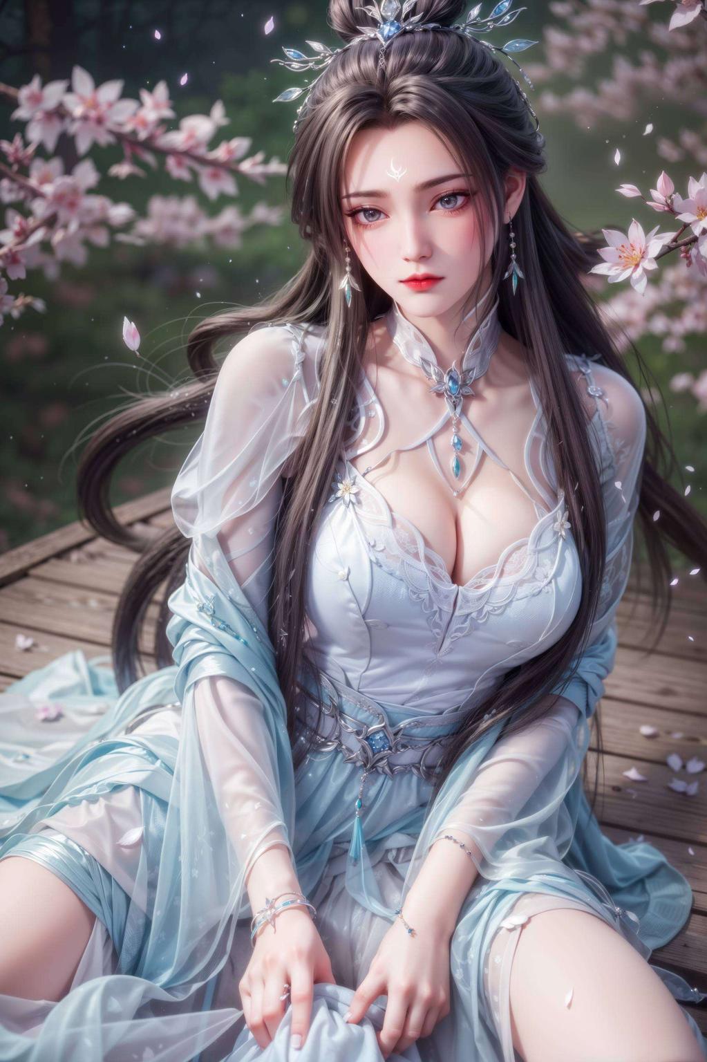 陆雪琪动漫风壁纸绿色细腻
