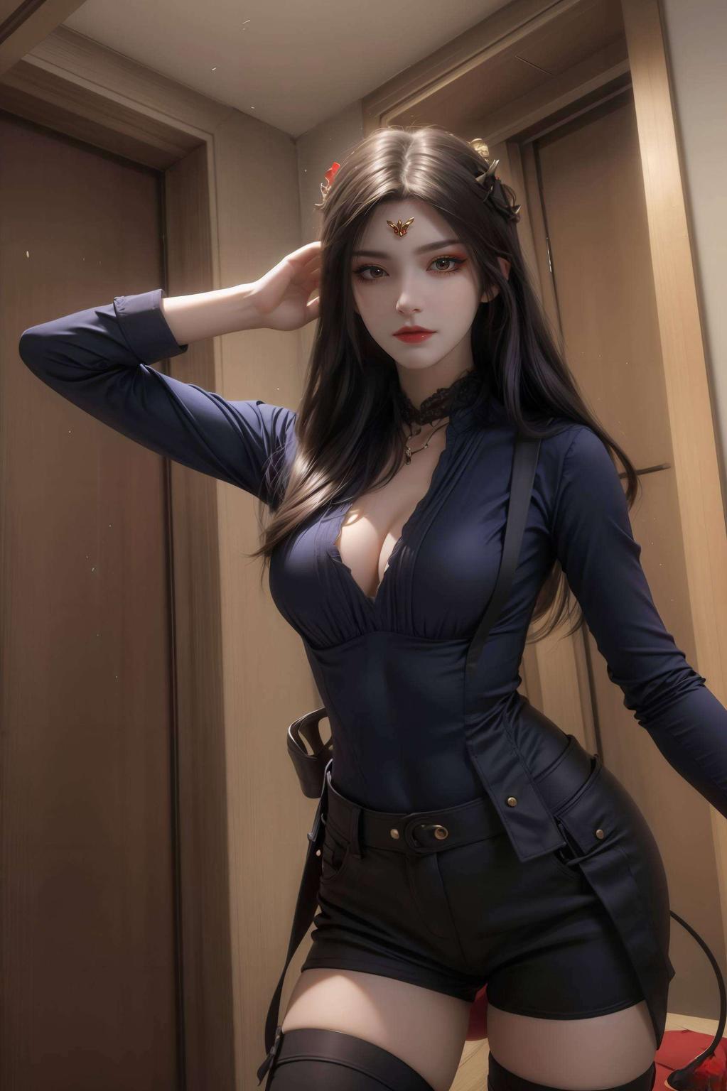 身着华美旗袍高清竖屏炫彩呈现！神秘美杜莎