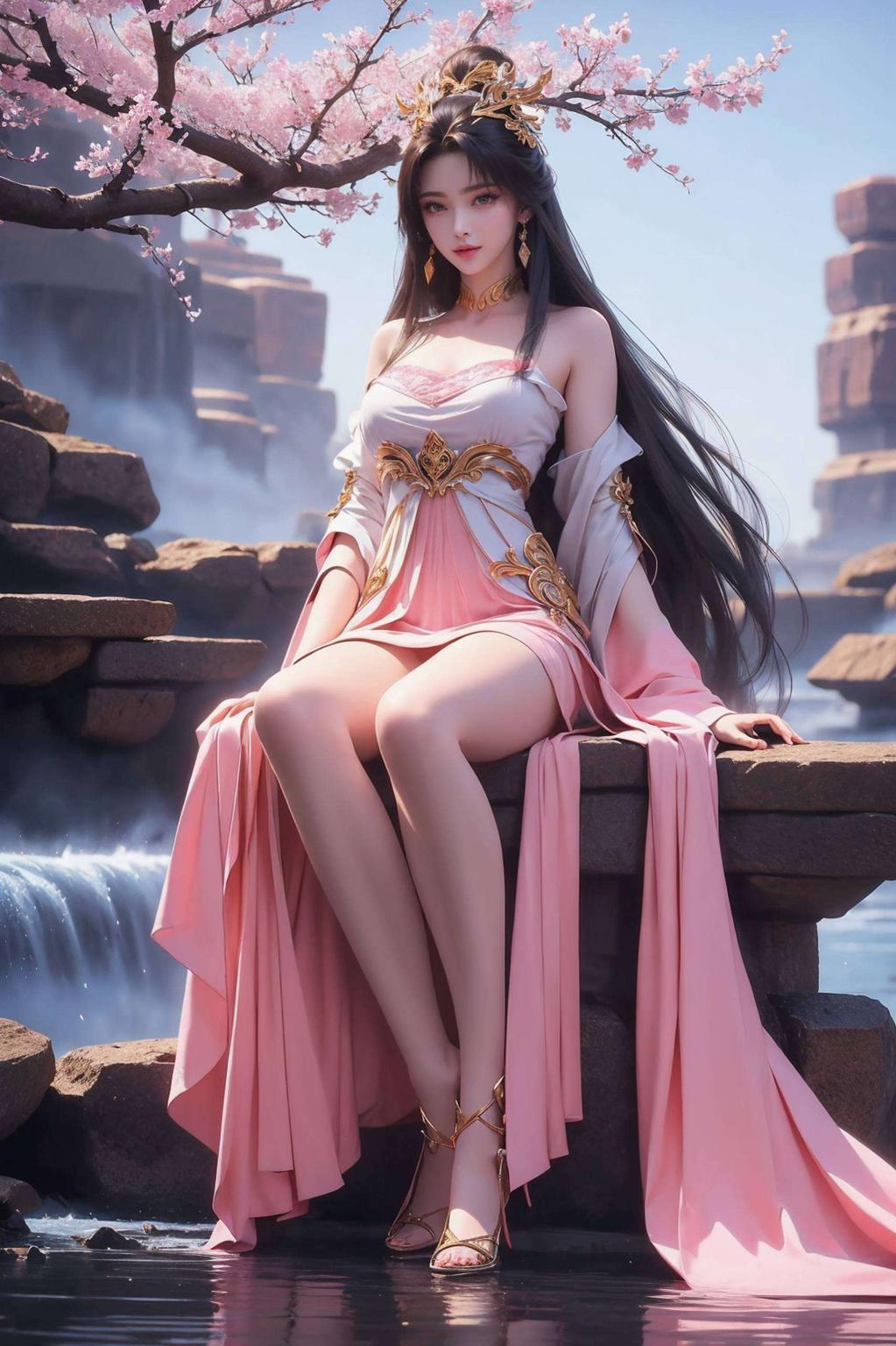 红衣映衬绿意完美像素呈现！仙子灵动飘逸