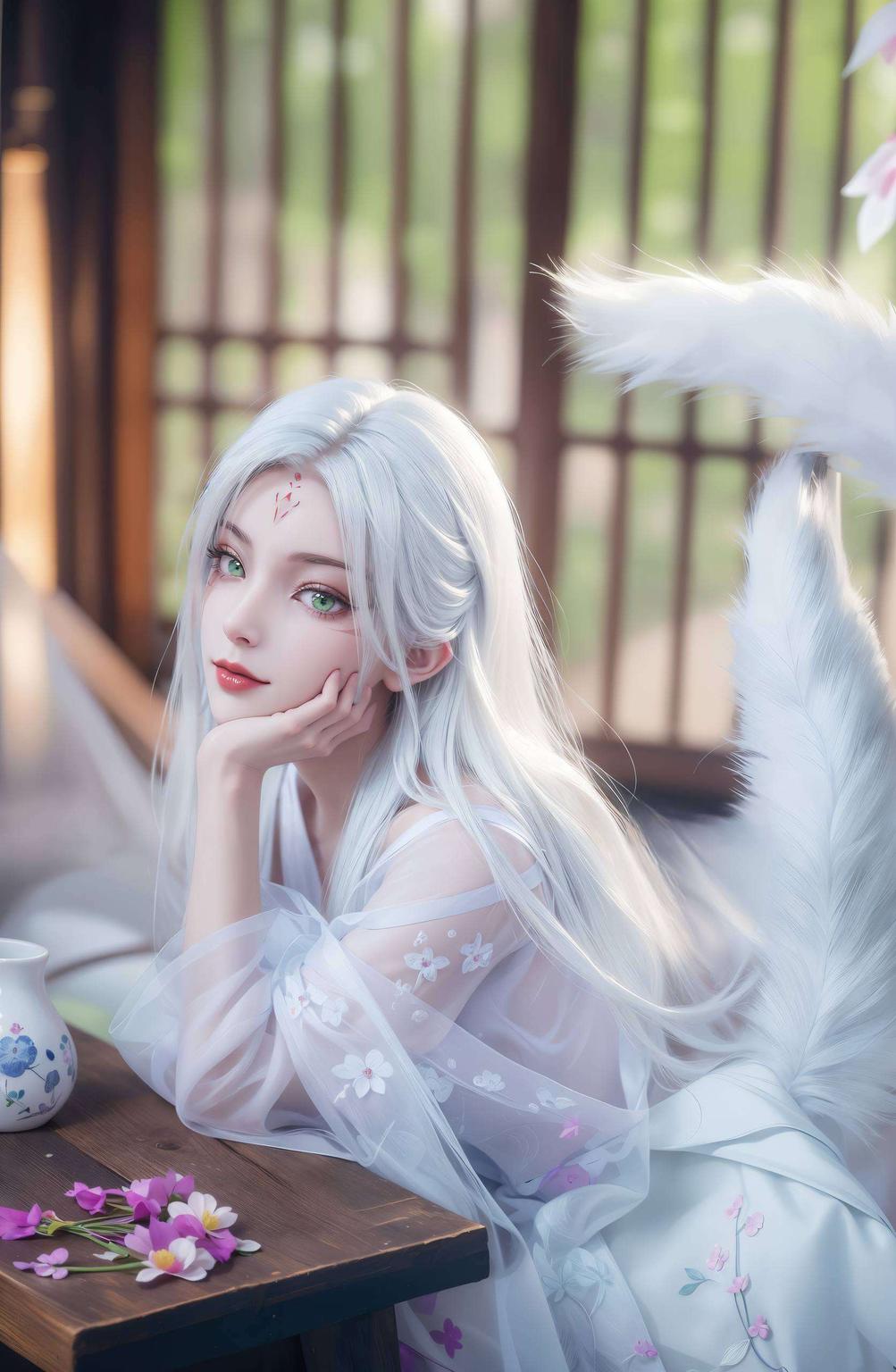 小白身着旗袍护眼又美观