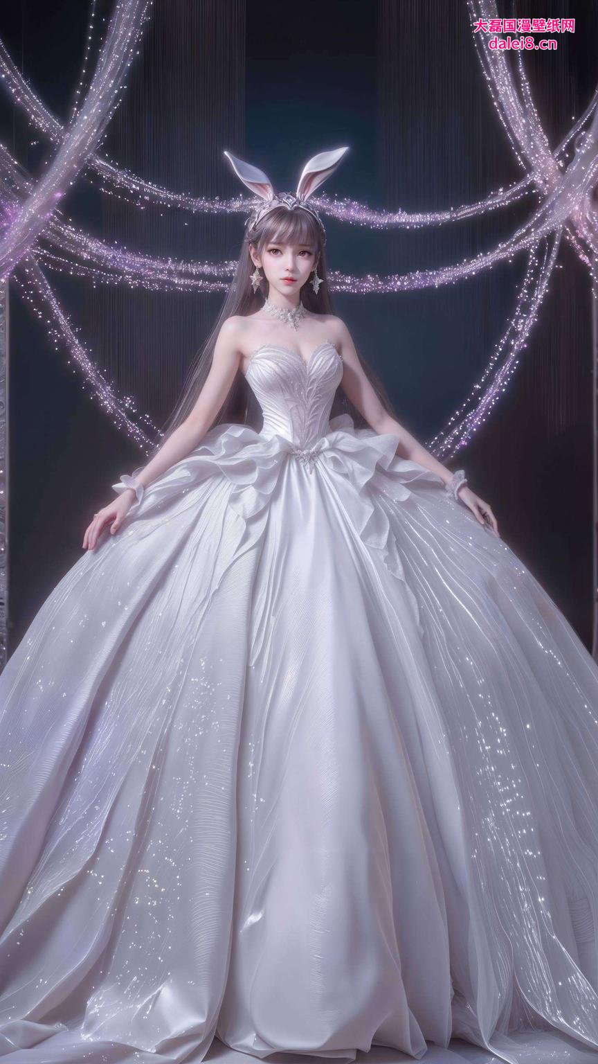 小舞轻舞白裙炫彩壁纸映梦彩