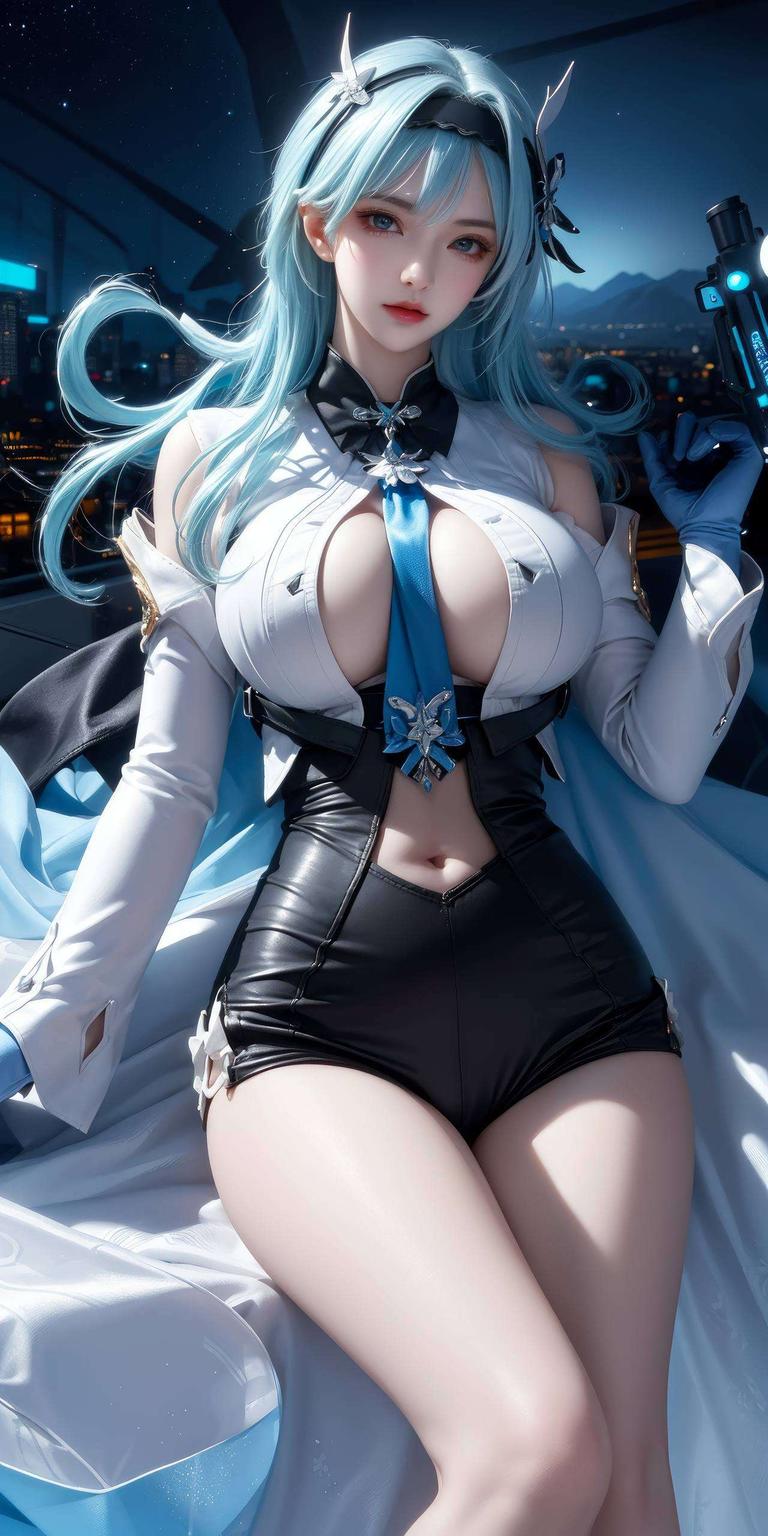 飘逸长发与精美背景融合