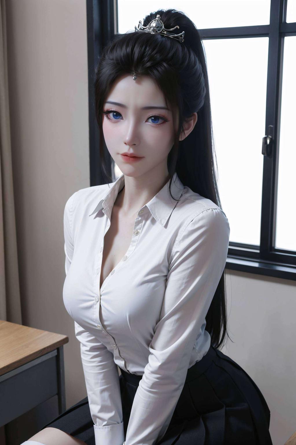 这款壁纸以二次元瑶妹图片为主题清新养眼
