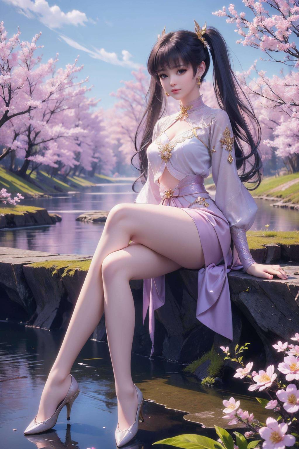 iPhone锁屏美如诗紫妍仙子翩翩舞